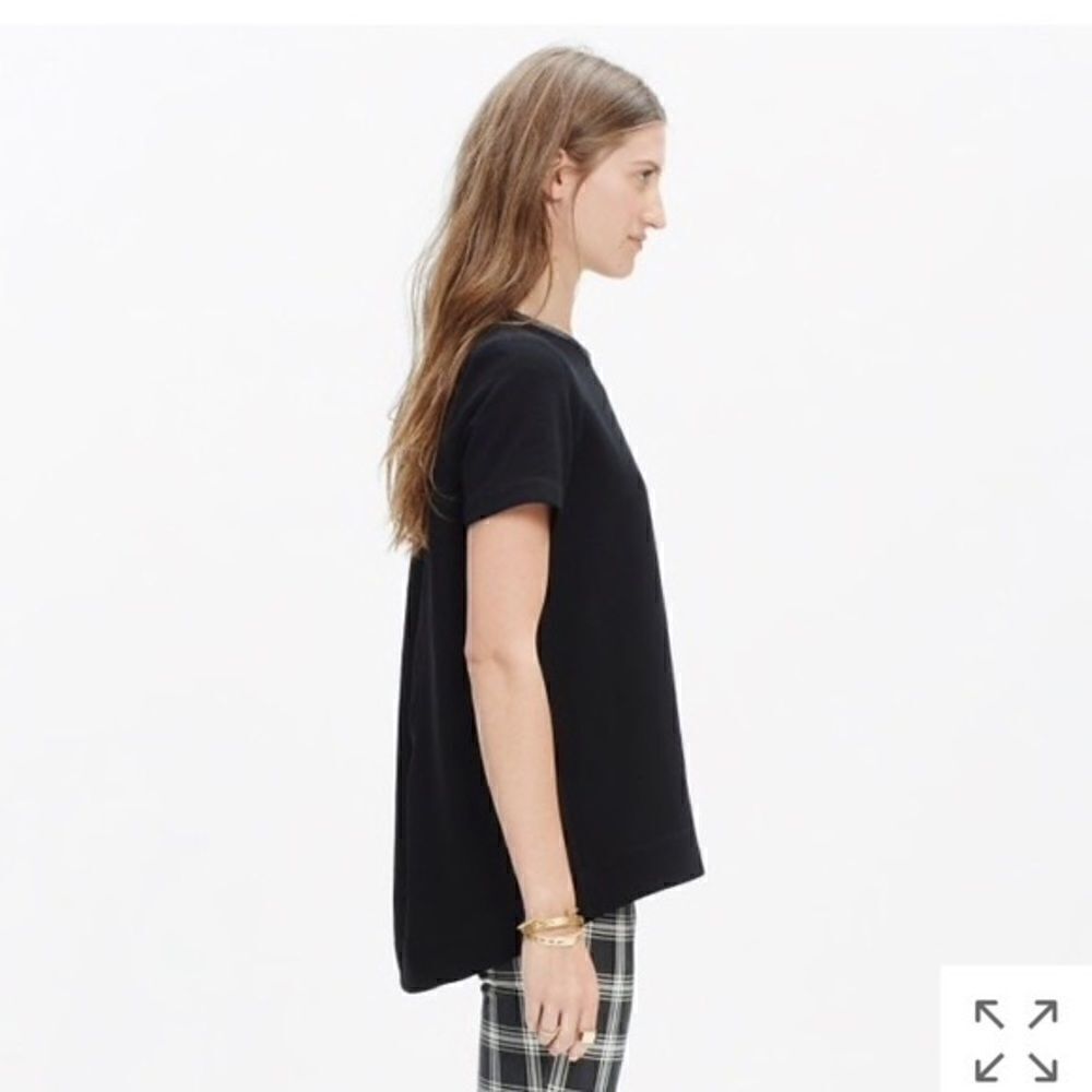 Madewell  Blouse Leather Collar in Black Size XS - Picture 2 of 10